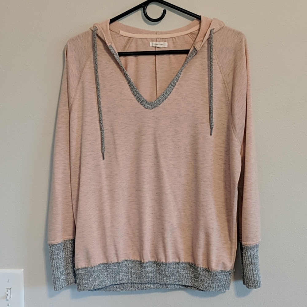 Maurices hooded long sleeve pink with grey trim